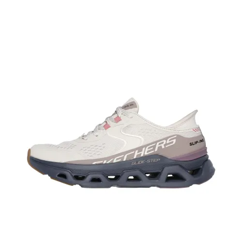 Skechers Glide Step Низкий Топ Повседневные Беговые Кроссовки Женские Белые Серые