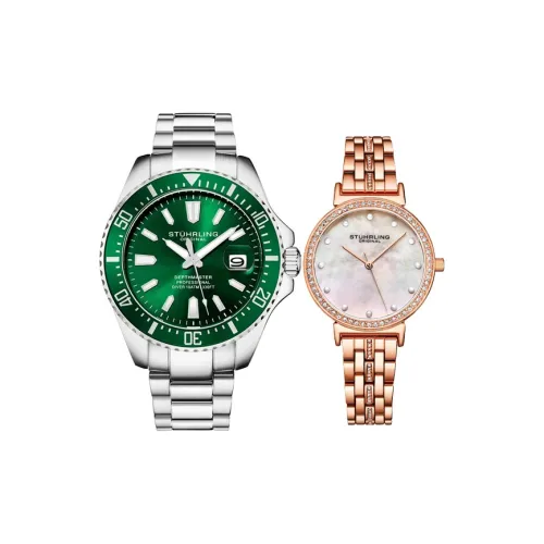 STUHRLING Schutzling Парные часы для мужчин и женщин повседневные кварцевые с зеленым циферблатом унисекс
