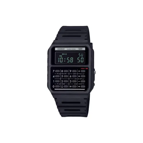 CASIO Кварцевый механизм Смольный ремешок Часы унисекс Черный циферблат