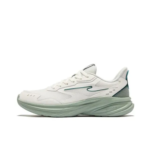Erke Hunt Slip-Resistant Lightweight Rebound Low-Top Беговые кроссовки Мужские Микрокристаллический Белый Изумрудная Волна