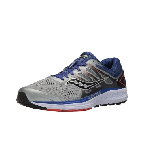 Saucony Slip-resistant Abrasion-resistant Low Top Casual Running Shoes Men's Gray Blue Сaucony Противоскользящие Износостойкие Низкие Топ Повседневные Беговые Кроссовки Мужские Серый Синий