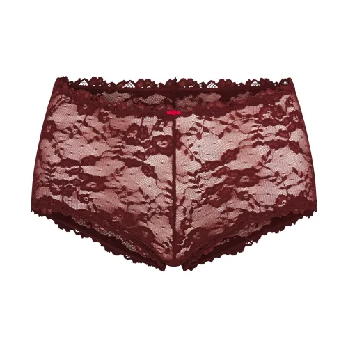 SKIMS FW24 Эластичный Кружево Мальчик Короткий Трусы Женские 1 Пачка OXBLOOD Бычья кровь