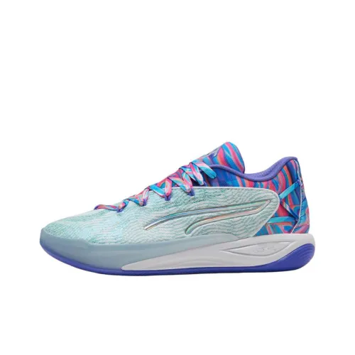Breanna Stewart X PUMA STEWIE 3 Slip-resistant Abrasion-resistant Low-top Basketball Shoes Unisex White Blue