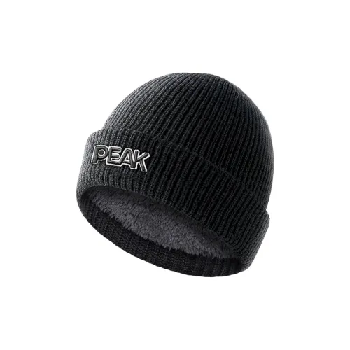 PEAK Акрил Полиэстер Шапки-бини Утолщенные и с флисовой подкладкой Термостойкие и устойчивые к холоду Унисекс Черный