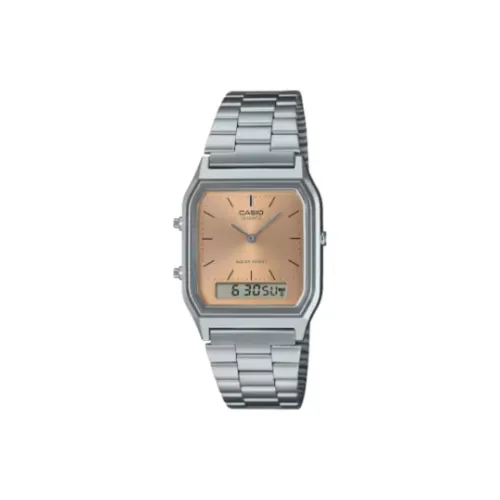 CASIO Кварцевый механизм ремешок из нержавеющей стали женские часы циферблат цвета кофе