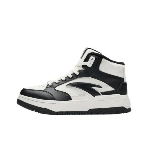 ANTA 982 Термические противоскользящие высокие кроссовки для скейтбординга женские черно-белые