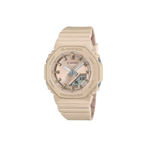 CASIO GMA P2100 Collection Кварцевый механизм Смольный ремешок Часы Женские Золотистый циферблат