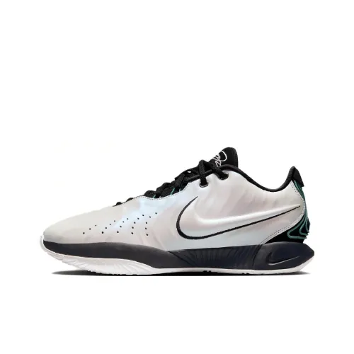 Nike Lebron 21 Low Топ Баскетбольные кроссовки Унисекс Серебристый Черный Азиатская версия