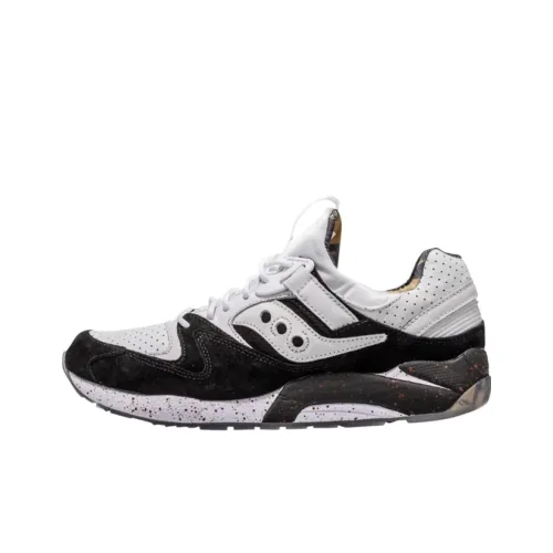 Saucony Grid 9000 Противоскользящие Устойчивые к истиранию Низкий Топ Беговые кроссовки Мужские Черный Белый