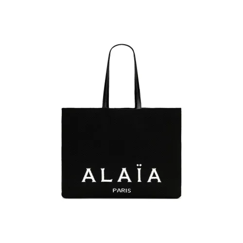 Alaia Кожаная отделка Тоут Сумка Сумка для покупок Сумка Сумка через плечо Женская Черная