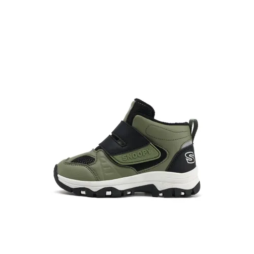 SNOOPY Slip-resistant Abrasion-resistant Thermal Kids Lifestyle Shoes Army Green Black Kids