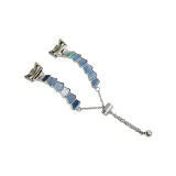 [Павлин Синий+Серебряный Металлический Адаптер] Только Ремешок