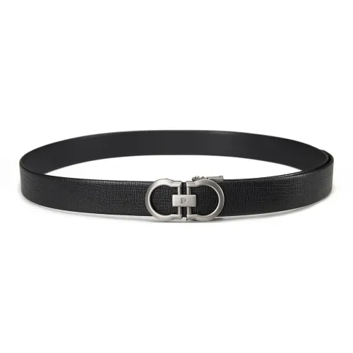 PIERRE CARDIN Ремень из коровьей кожи подарок для парня мужской черный 3,5 см