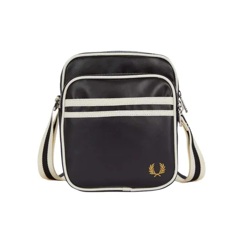 FRED PERRY Collaboration Переработанный полиэстер Сумка через плечо Сумка на плечо Стандартная Унисекс Черный и Бежевый