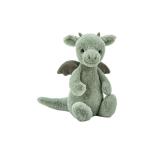 JELLYCAT Mythical Animal Collection Shy Little Dragon Light Gray Green Куклы Плюшевая кукла Высота 18 см 31 см 51 см 108 см