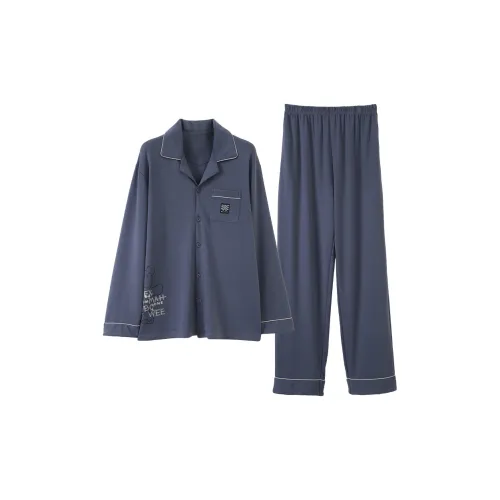 Blue Men's Pajama Sets Синий мужской пижамный комплект