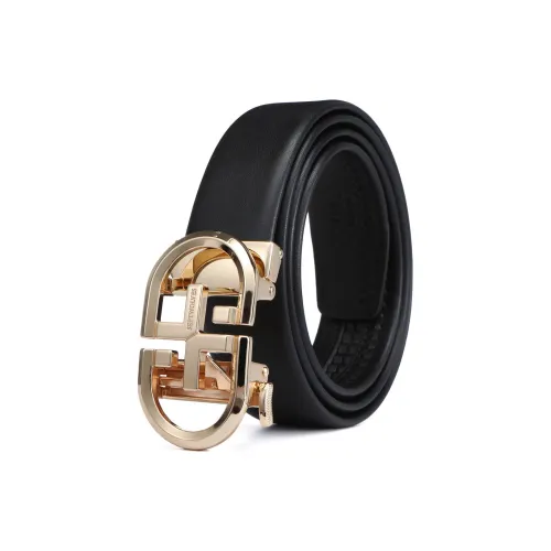 SEPTWOLVES Ремни из натуральной коровьей кожи мужской черный ширина 3,5 см