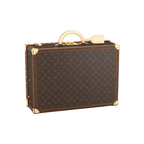 LOUIS VUITTON Холст и кожа Комбинированный чемодан Твердый чехол Мужской Коричневый