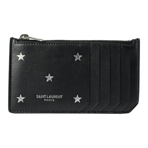 SAINT LAURENT Кожа Держатель для карт Унисекс Черный