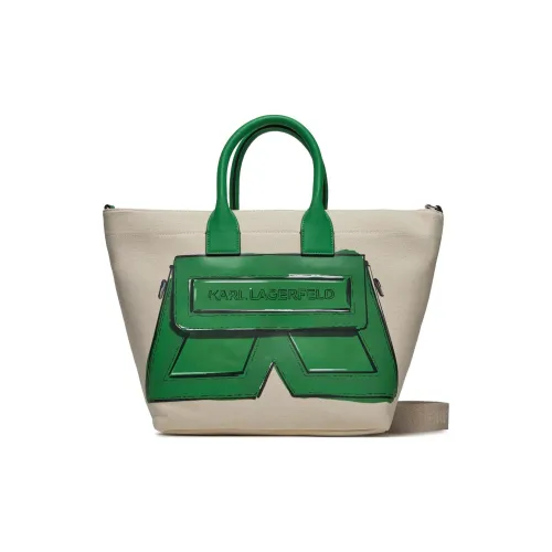 Karl Lagerfeld Хлопок Тоут Сумка Сумка для покупок Сумка на плечо Сумка Большая Женская Бежевая