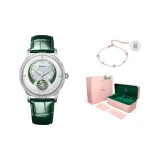 Зеленый камбаба, джаспер, серебряный, павлиний зеленый, ремень.