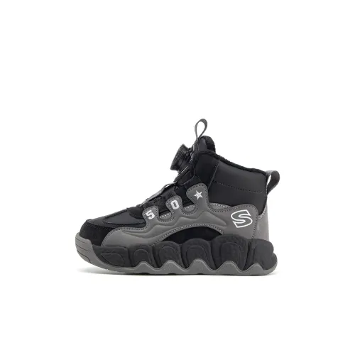 SNOOPY Anti KICK Термическая Поддержка Высокий Топ Детская Туристическая Обувь Черная Детская