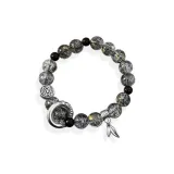 Чернила - окрашенный, прозрачный, бамбук, лев, браслет с бусинами