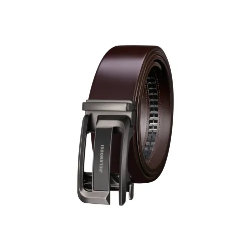 Jaylen Oos Ремни из крупнозернистой текстуры коровьей кожи Мужской Черный Кофейный 3,5 см