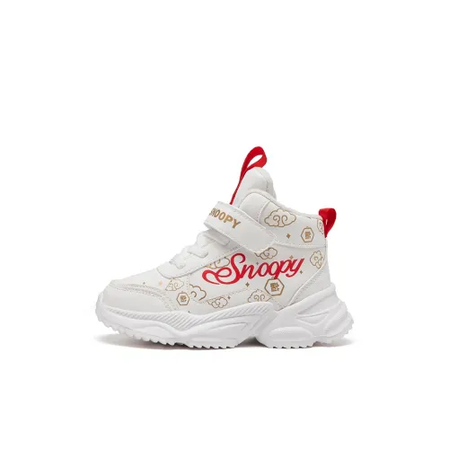SNOOPY Slip-resistant Abrasion-resistant Thermal High-Top Infant Running Shoes White Infant