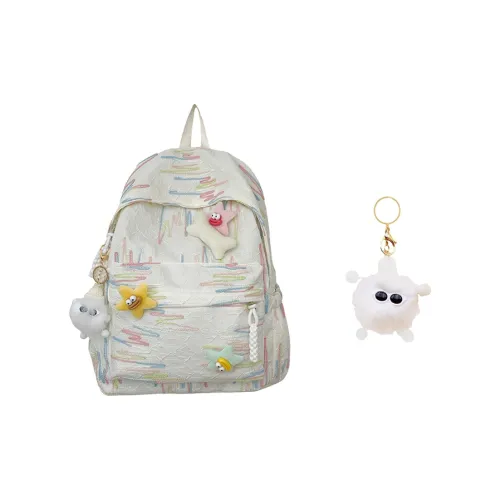 MARKANGARO Nylon Backpack Standard Women's Black White MARKANGARO Нейлоновый рюкзак стандартный женский черный белый