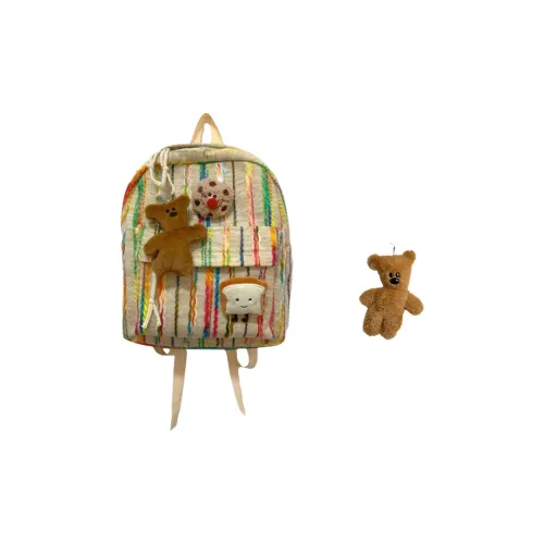 MARKANGARO Ткань Рюкзак Стандартный Унисекс Хаки с Подвеской Brooch