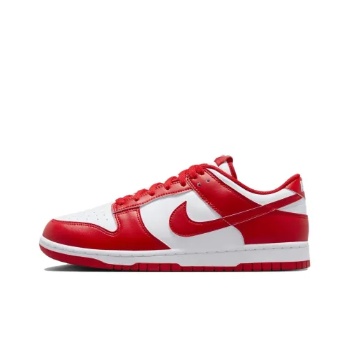 Nike Dunk Slip-Resistant Abrasion-Resistant Low Top Skateboard Shoes Unisex Red White Найк Данк Slip-Resistant Abrasion-Resistant Низкие Кроссовки для Скейтбординга Унисекс Красный Белый