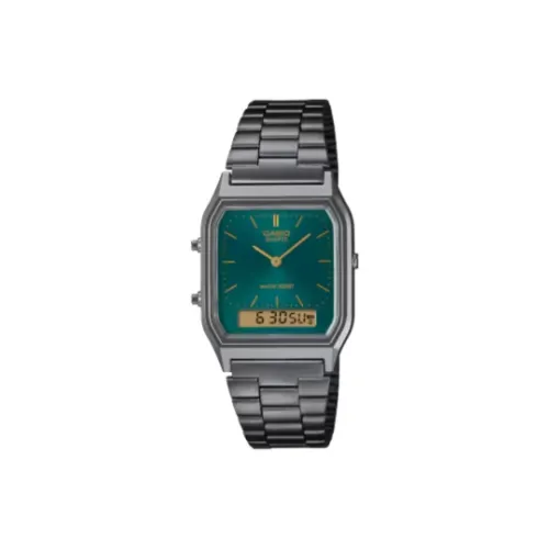 CASIO AQ 230 Collection Кварцевый механизм часы с ремешком из нержавеющей стали женские часы зеленый циферблат