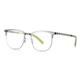 Прозрачно-серый | Металлический-C02 & Защита от синего света 0 диоптрий Без диоптрийных линз