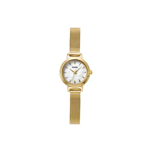 WUSSA Кварцевый механизм ремешок из нержавеющей стали женские часы белый циферблат