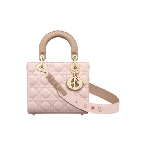 DIOR Lady Dior My ABCDior Lambskin Сумка Lady Dior Сумка через плечо Сумка Маленькая Женская Розовая и Коричневая