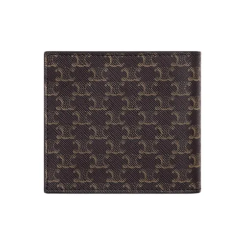 CELINE Triomphe Smooth Sheepskin Wallet Men's Black