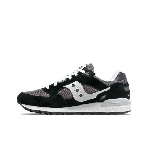 Saucony Shadow 5000 Slip-Resistant Abrasion-Resistant Low-Top Беговые кроссовки Мужские Черный Белый Серый