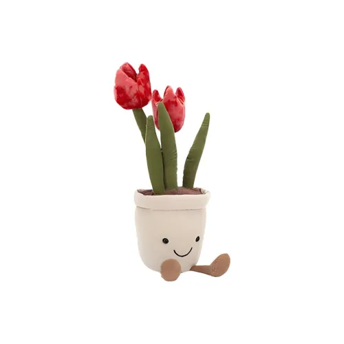 JELLYCAT Fun Plant Collection Растение Тюльпан Цветочный дизайн Красный Куклы Плюшевая кукла 23 см Высота