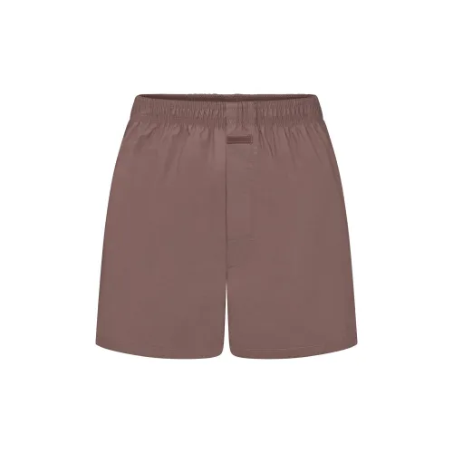 SKIMS FW24 Хлопковый поплин Мужские боксерки Мужской Умбра Земляной тон