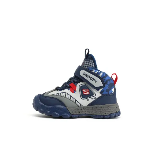 SNOOPY Slip-resistant Anti-KICK Cushioning Thermal Children's Basketball Shoes Camouflage Blue Infant