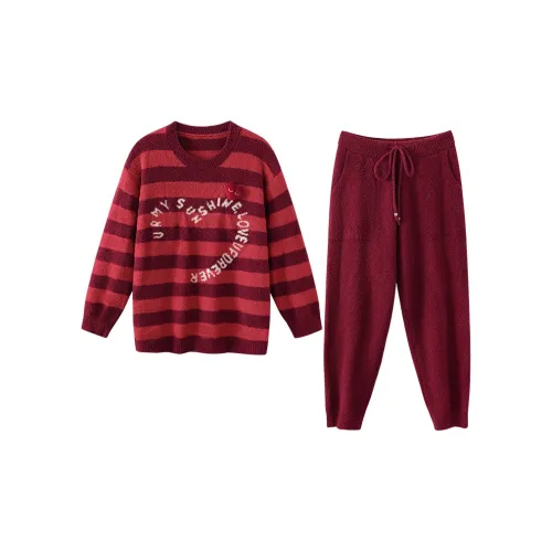 JINGYUN Красный Женские Пижамные Комплекты