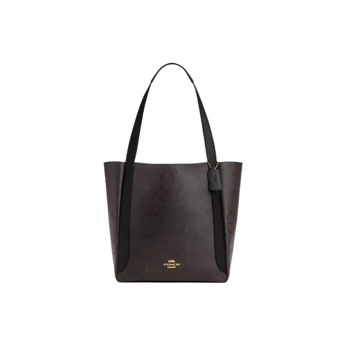 COACH Hadley Искусственная кожа Тоут Сумка Сумка для покупок Сумка Сумка через плечо Большая Женская Ореховая и Черная