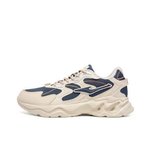 Erke Slip-resistant Abrasion-resistant Thermal Low-Top Casual Men's Beige Blue Эрке Противоскользящий Устойчивый к истиранию Термический Низкий Топ Повседневный Мужской Бежевый Синий