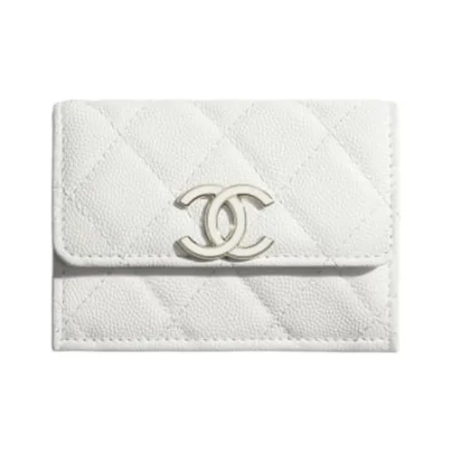 CHANEL Кошелек из икорной коровьей кожи унисекс белый
