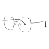 [17713 Стиль Позиционирование] Черная рамка | Металлический-C22 & Синяя защита света, 0 диоптрий линзы