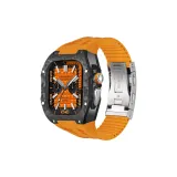 Серебряный корпус (углеродное волокно) + оранжевый ремешок