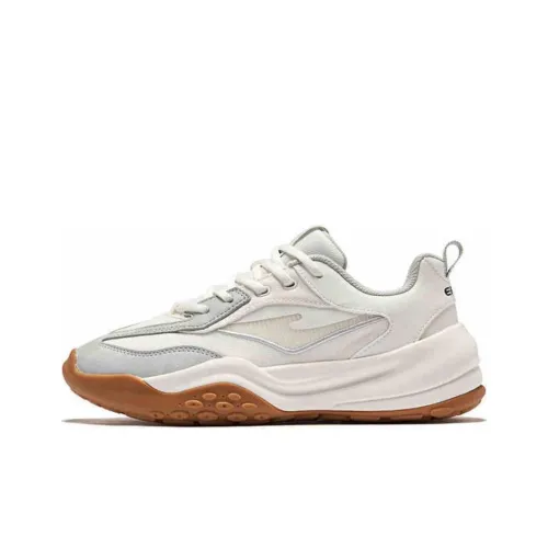 Erke Pudding Амортизация Износостойкий Низкий Топ Casual Женские Белый Серый