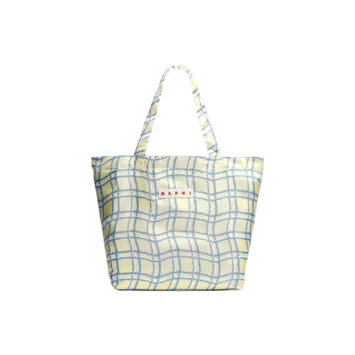 MARNI Шелковая сумка-тоут сумка для покупок сумка женская цвет цитрин синий