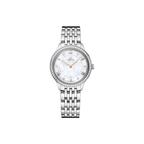 OMEGA Quartz Механизм Женские Часы Elegant Saucer Series 30MM Белый